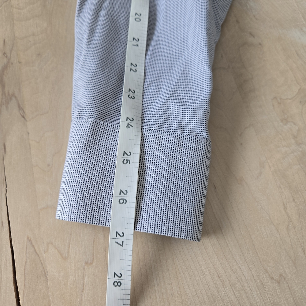 Eton Light Blue Micro-Pattern Dress Shirt with Dark Buttons - Picture 12 of 12